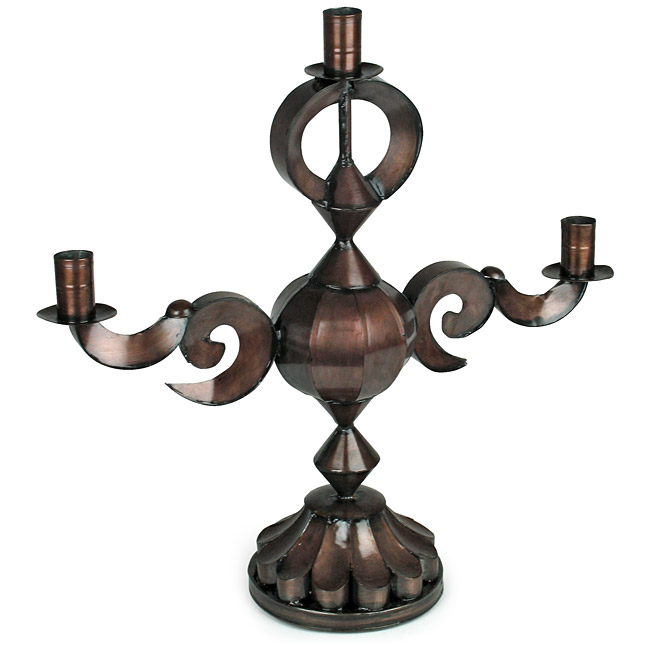 Curvy Mexican Aged Tin Candelabra