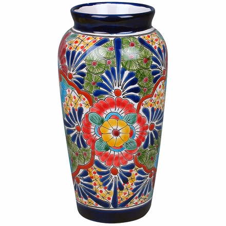 Cylindrical Talavera Vase