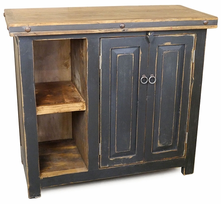 Dark Gray Painted Wood Hacienda Buffet