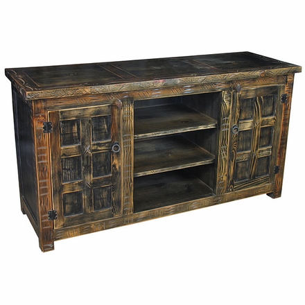 Dark Painted Wood Entertainment Console