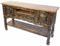 Dark Painted Wood Entertainment Console with 2 Doors, 1 Drawer and Shelf