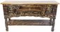 Dark Painted Wood Entertainment Console with 2 Doors, 1 Drawer and Shelf