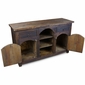 Dark Rustic Wood Console with 2 Doors and 2 Drawers