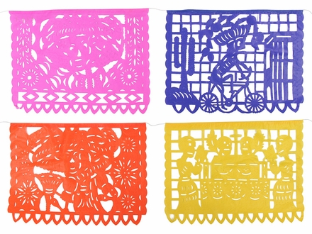 Day of the Dead Paper Picado Banner - Horizontal - Set of 2