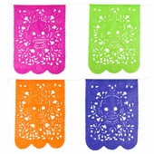 Day of the Dead Paper Picado Banner - Vertical - Set of 2