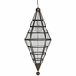 Decagon Aged Tin & Clear Glass Hanging Pendant Light Fixture