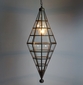 Decagon Aged Tin & Clear Glass Hanging Pendant Light Fixture