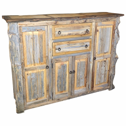 Distressed Barnwood Cabinet 4 Doors - 2 Drawers - Exclusive Artisan Original