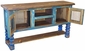 Distressed Blue Painted Wood Entertainment Console - 60