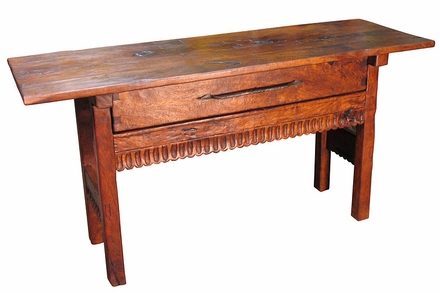 Distressed Colonial Mesquite Sofa Table
