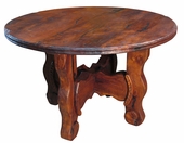 Distressed Mesquite Ox Yoke Table 48" Dia.