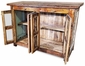 Distressed Old Wood Buffet with Glass Doors