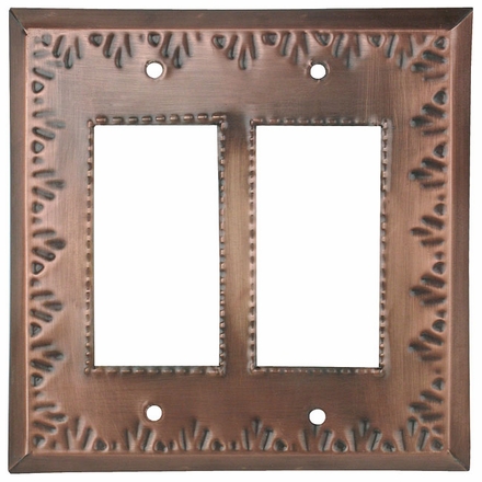Double Rocker Mexican Tin Switchplate - Flower