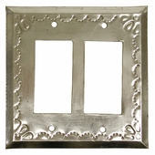 Double Rocker Natural Tin Switchplate - Star