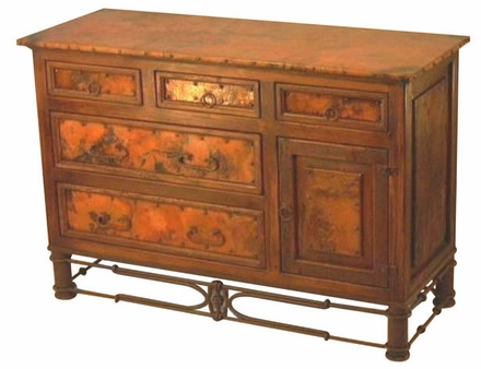 Dresser with copper and Pablo Iron Base