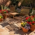 Dual Iron Rocking Chairs with Talavera Tile Table - Orange Tile