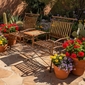 Dual Iron Rocking Chairs with Talavera Tile Table - Orange Tile