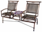 Dual Iron Rocking Chairs with Talavera Tile Table - Terracotta Tile