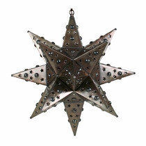 Small Elegant Tin Star Light With Marbles 14" Dia.