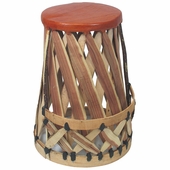 Set of 2 Equipale Bar Stools with Round Padded Seat