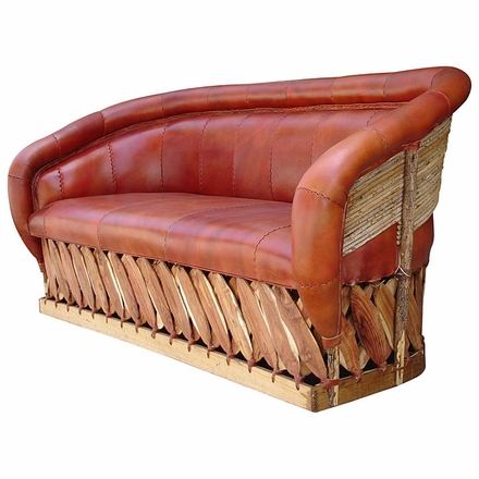 Equipale Cushioned Adobe Pigskin Love Seat