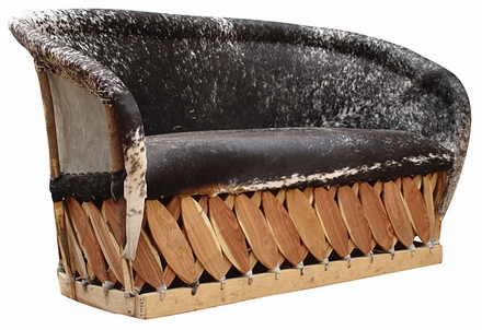 Equipale Cushioned Cowhide Love Seat