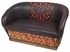 Equipale Faux Leather Loveseat with Hand-Tooled Design - 2 Sizes