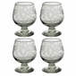 Etched Floral Brandy or Sherry Glass - Clear - Set of 4