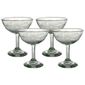 Etched Floral Margarita Glass - Clear - Set of 4