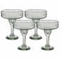 Etched Floral Margarita Glass - Clear - Set of 4
