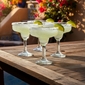 Etched Floral Margarita Glass - Clear - Set of 4
