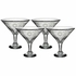 Etched Floral Martini Glass - Clear - Set of 4