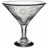 Etched Floral Martini Glass - Clear - Set of 4