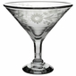 Etched Floral Martini Glass - Clear - Set of 4