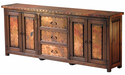 Extra Large Copper and Old Wood Buffet