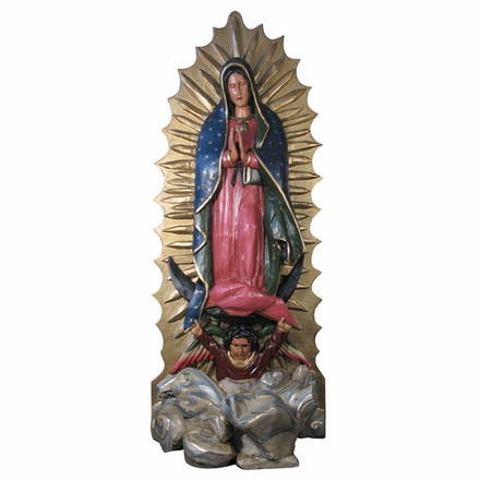 Extra Large Virgin Wall Plaque with Boy Angel