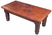 Rectangular Farmhouse Coffee Table with Copper Top