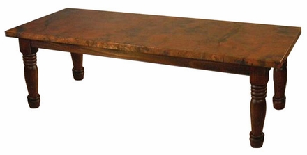 Farmhouse Dining Table with Copper Top