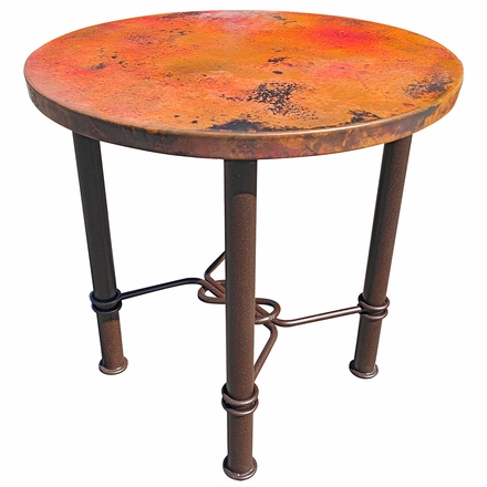 Figure Eight Iron Base Bistro Table with Round Copper Top 30