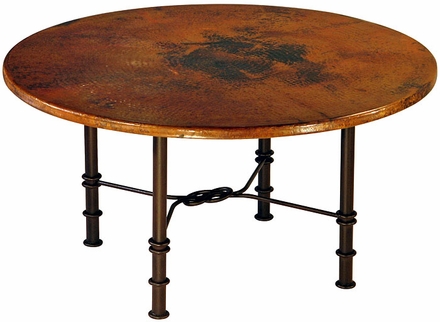 Figure Eight Round Dining Table with Copper Top