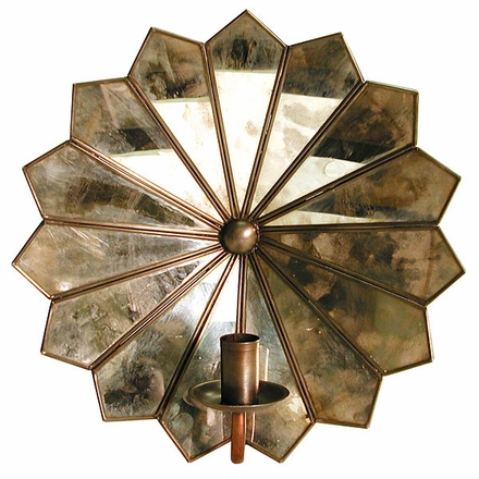 Flower Candle Sconce - Antiqued Mirror Glass