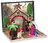 Folding Painted Tin Nativity