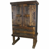 Footed Old Door Entertainment Armoire