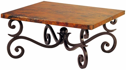 Fountain Iron Base Coffee Table with Copper Top