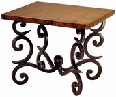 Fountain Iron Base End Table with Copper Top
