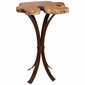 Free Form Mesquite Bar Table with Copper & Turquoise Inlay