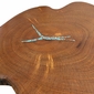 Free Form Mesquite Bar Table with Copper & Turquoise Inlay