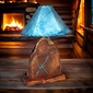 Free Form Mesquite Lamp with Turquoise Inlay