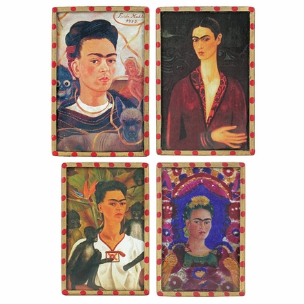 Frida Kahlo Portrait Refrigerator Magnets - Set of 4