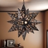 Frosted Glass and Aged Tin Cutout Star Light